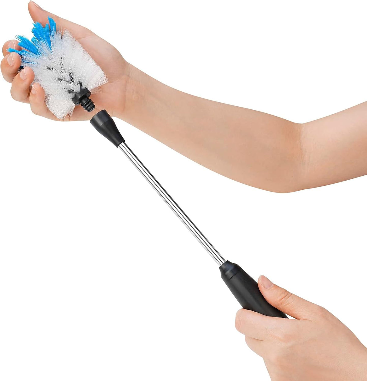 MOSOLAN Stainless Steel Bottle Brush with Replaceable Head, 13 in - 15 in