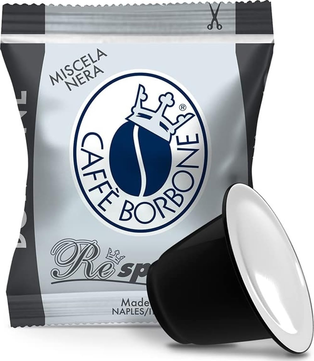Caffè Borbone Miscela Nera Espresso Pods Compatible with Nespresso Original Machines, Dark Roast Black Blend, 100 Count Espresso Coffee Pods