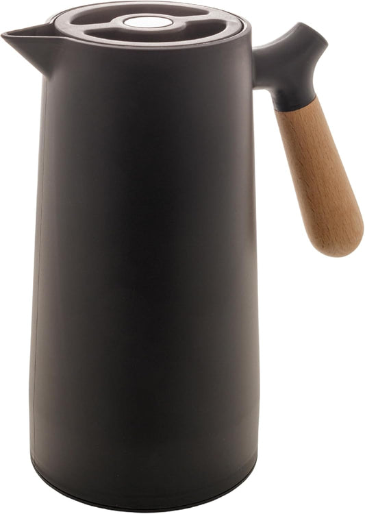 WOLFF - Thermal Coffee Carafe - 34oz / 1L Insulated Plastic Exterior Carafe for Hot or Cold Drinks - Leakproof Coffee and
