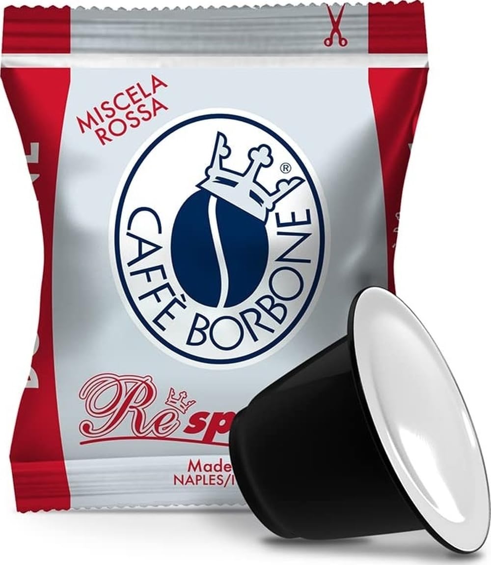 Caffè Borbone Miscela Rossa Espresso Pods Compatible with Nespresso Original Machines, Dark Roast Red Blend, 50 Count Espresso Coffee Pods