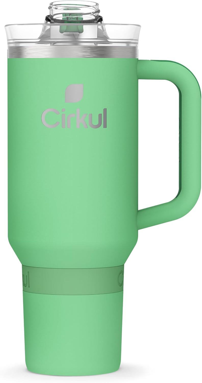 Cirkul 40oz. Eucalyptus Stainless Steel Tumbler with Handle, All-Day StrawSip™, Double-Wall Insulated