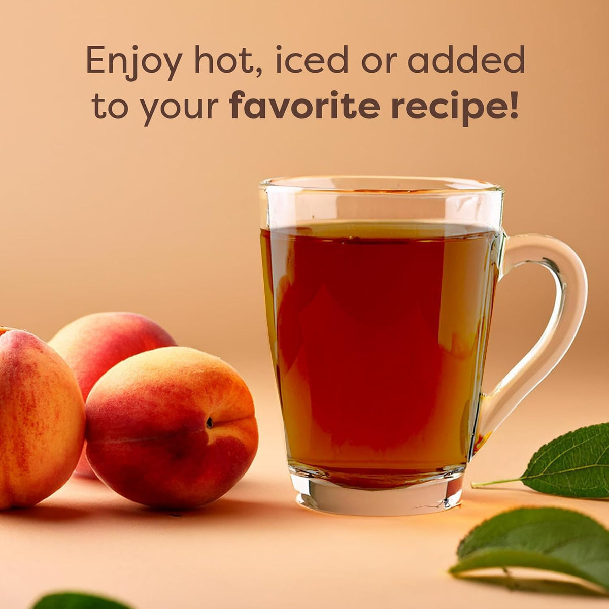 Waka Instant Black Tea Mix, Peach Flavored, Sugar-Free, 4.5 oz | Naturally Flavored, Unsweetened Concentrated Black Tea Powder, Makes up to 200 Hot or Iced Cups