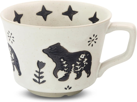 Ceramic Coffee Mug, 12 oz Novelty Unique Teacup with Large Handle, Stoneware Cup for Tea Mocha Latte Cappuccino Espresso