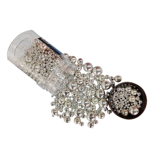 Edible Silver Sugar Pearls Candy Sprinkles 120G/ 4.23Ounce Baking Cake Sprinkles Cupcake and Cake Topper Cookie Decorations