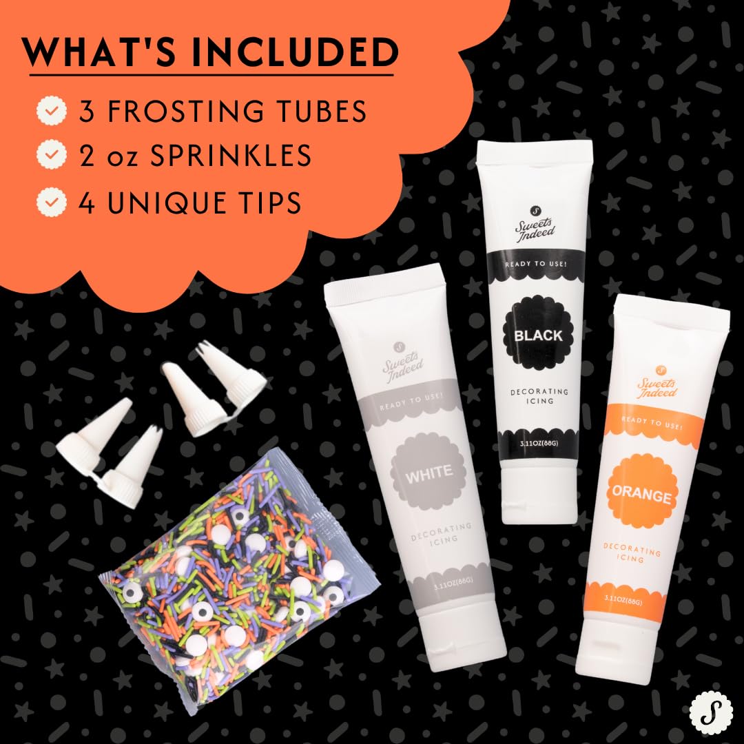 Sweets Indeed Halloween Frosting Decorating Kit with Sprinkles, 11.31 ounces