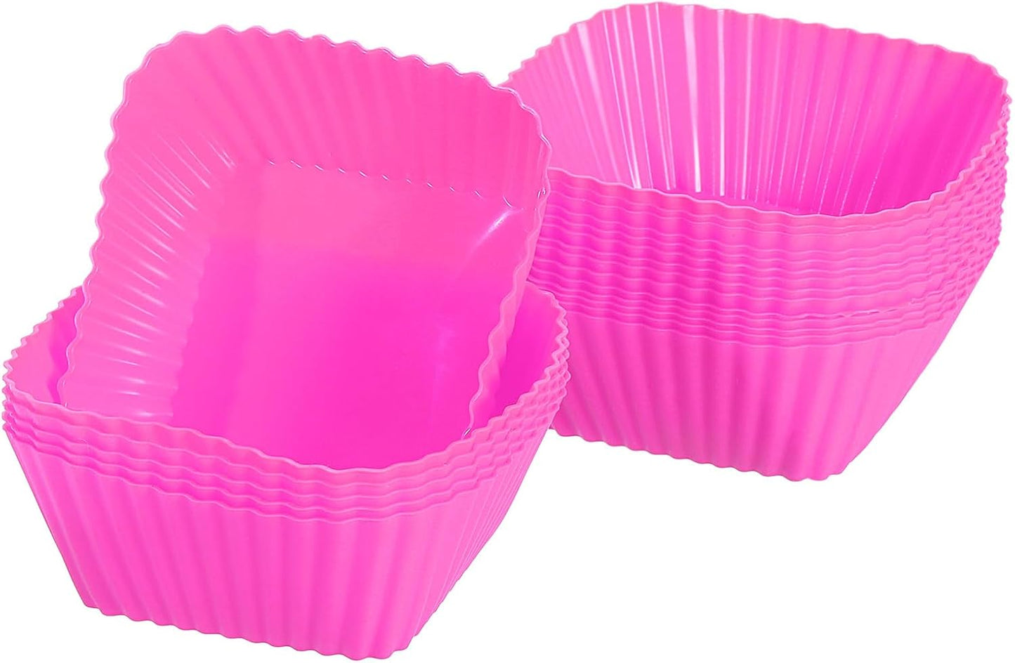 uxcell 18Pcs Silicone Cupcake Baking Cups, Silicone Muffins Liners Non-Stick Square Baking Cups, for