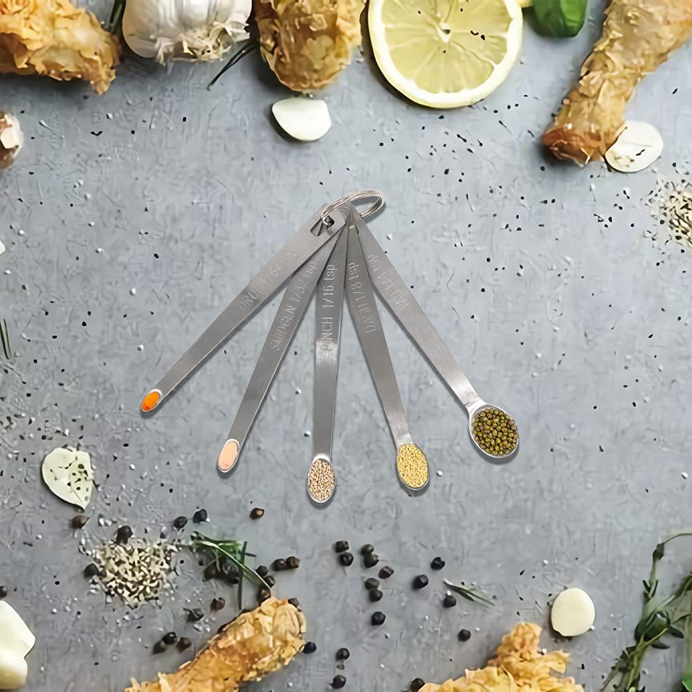 5PCS 1/4 Teaspoon(1/4tsp, 1.25 ml, Tad) Single Tiny Measuring Spoon, Small Individual Stainless Steel Measure Spoons Only