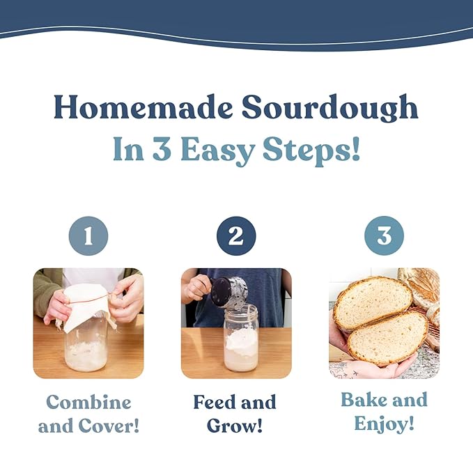 Artisan Sourdough Starter Culture | Dehydrated Starter for Bread Baking | Unbleached Rye Flour | Perfect for Beginners and Experienced Bakers | Gluten Sourdough Culture | Cultures for Health