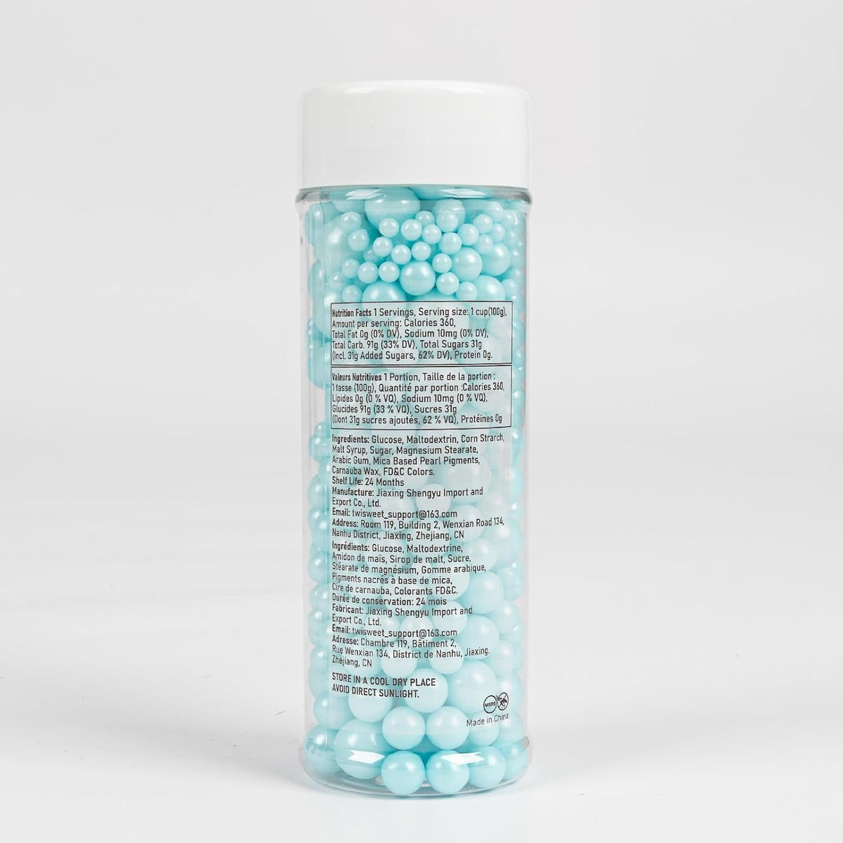 Twisweet Blue Sprinkles 130g, Edible Pearl Sprinkles for Cake Decorating | Blue sugar pearls, cake decorations &amp; cake toppers for cupcakes, cookies, ice cream, baby showers, birthdays &amp; winter cakes