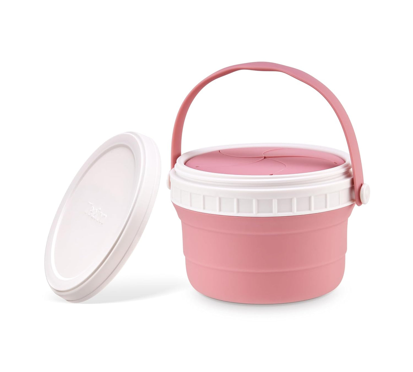 No Spill Silicone Toddler Snack Containers, Detachable Silicone Flap for Filling&amp;Cleaning, Crumb-Free Hard Plastic Screw Travel Lid, Ultra-Soft for Baby Kids Hand In-Out, Snack Cup Holder 12 oz