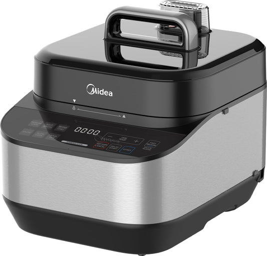 Midea Electric Pressure Cooker, 14° Inclined Panel, 8-in-1 Olla de Presion, Multi-Functional Programmable Slow Cooker, Rice Cooker, Steamer, Sauté Pan, Yogurt Maker and More, 5 Quart