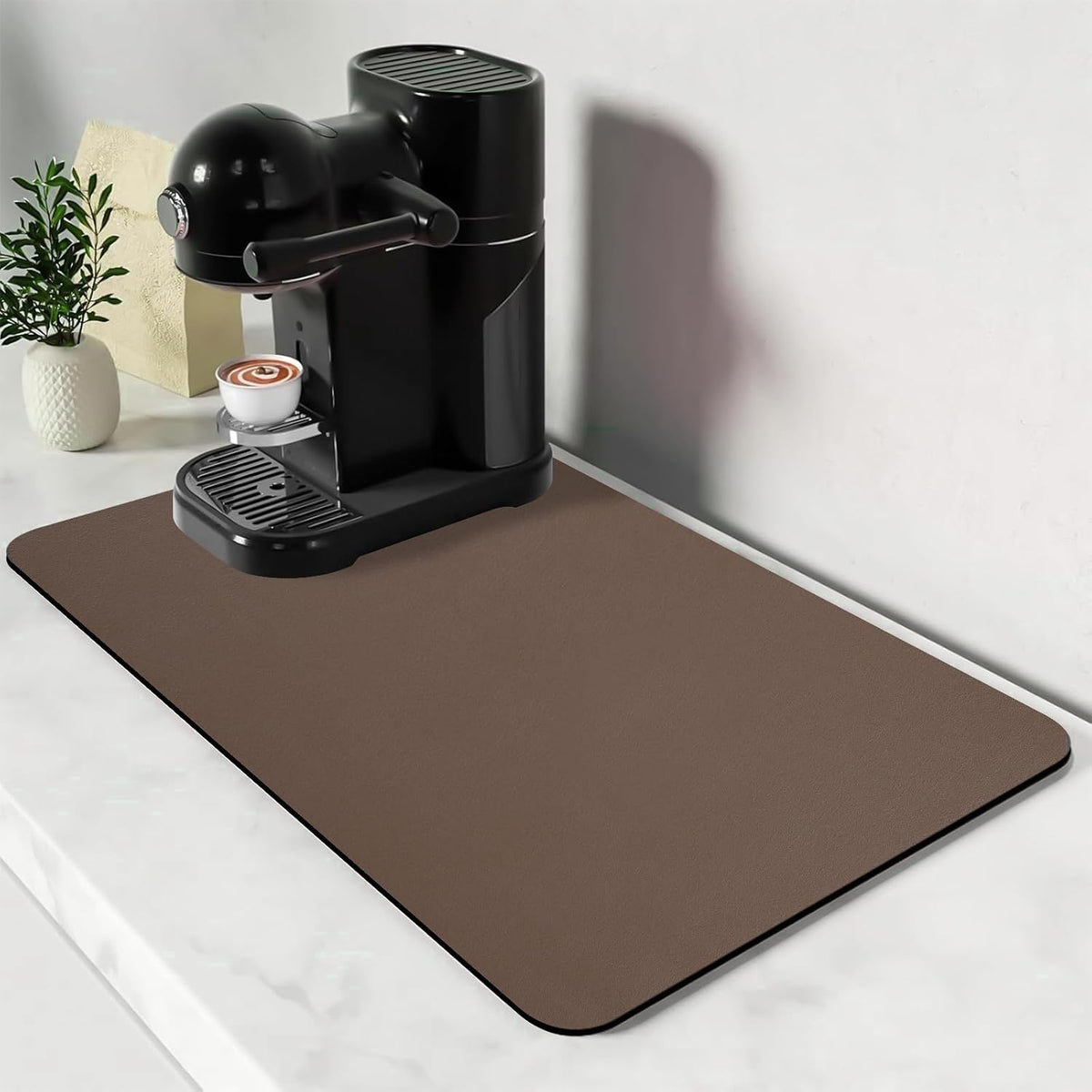 Bloss Dish Drying Mat, Absorbent Coffee Mat, Brown Drying Mat 16"x24" | Dish Mat for Kitchen Counter Coffee Bar Accessories Espresso Machine, Dish Drainer/Home Improvement