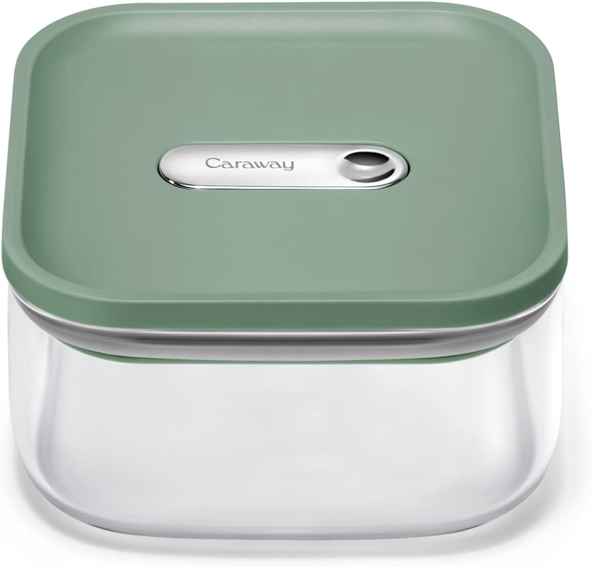 Caraway 1qt Glass Airtight Food Storage Container with Lid – Non-Toxic, BPA-Free Kitchen Storage Container – Stackable, Space-Saving Airtight Container for Dry Goods and More - Sage