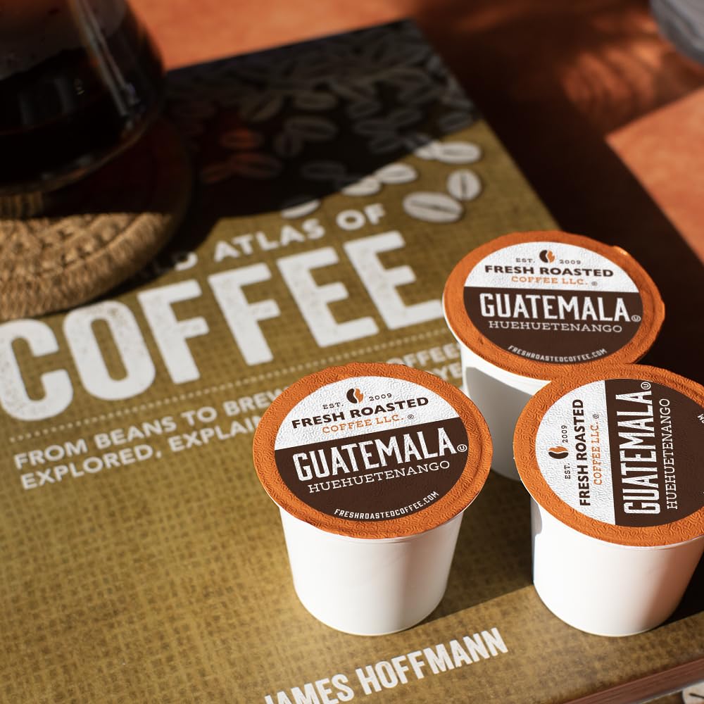 Fresh Roasted Coffee, Guatemala Huehuetenango K-Cup Pods for Keurig Brewers, Medium Roast, Kosher, 24 Count (Pack of 1)