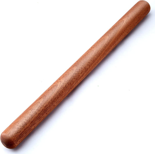 Aisoso French Rolling Pin, 17.7 Inches Wood Rolling Pin for Baking Extra Long Thickened, Classic Wooden Dough Roller for