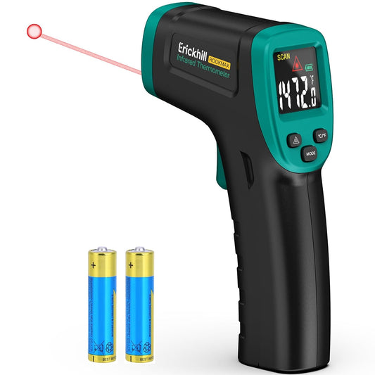 ERICKHILL ROOKMAX Infrared Thermometer Gun, Non-Contact Laser, Adjustable Emissivity, Color LCD, -58°F to 1472°F (-50°C to