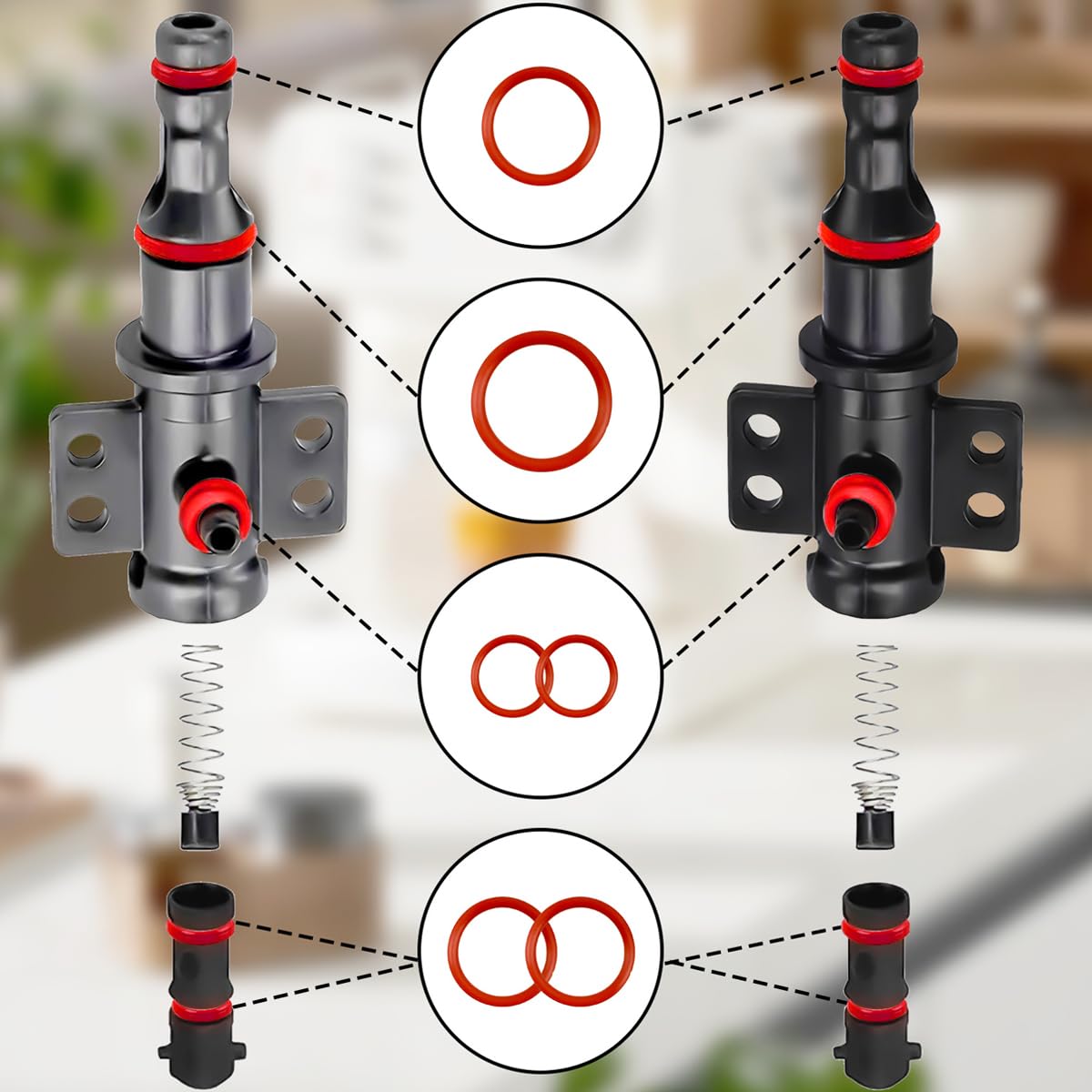 Wolfride 60Pcs Seal O-Ring Kit Gasket Seal Set Saeco Philips Gaggia Coffee Machine, Professional Coffee Machine O'Rings Maintenance Kit Seal O Rings Nozzle Gasket