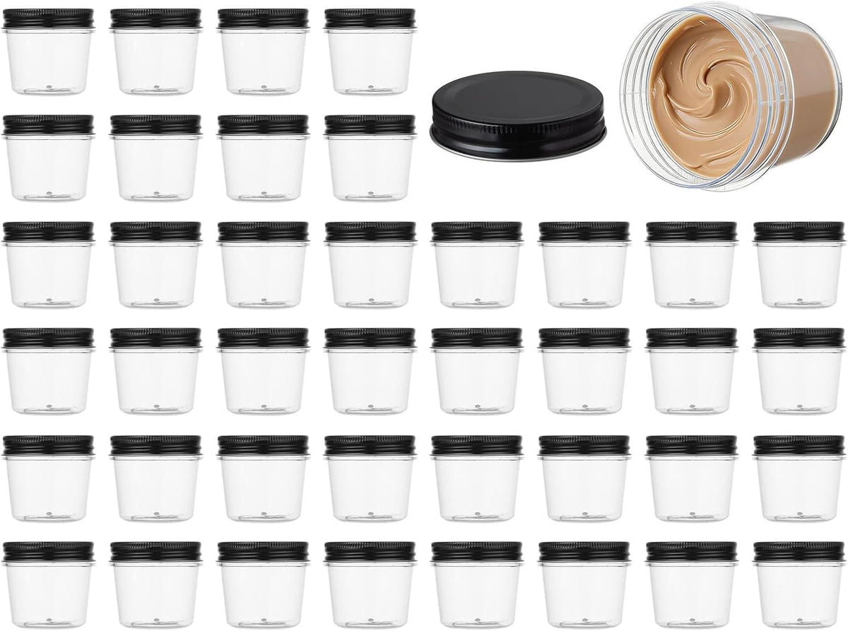 novelinks 4 oz Plastic Small Mason Jars and Small Plastic Jars with Lids