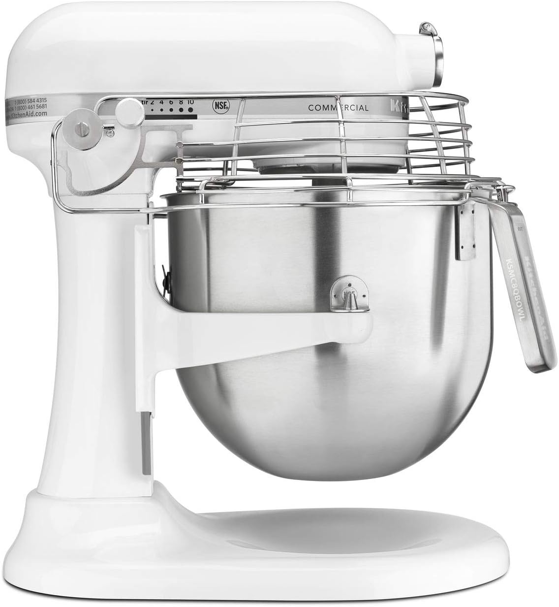 KitchenAid Commercial Series 8 Quart Bowl-Lift Stand Mixer with Stainless Steel Bowl Guard - KSMC895