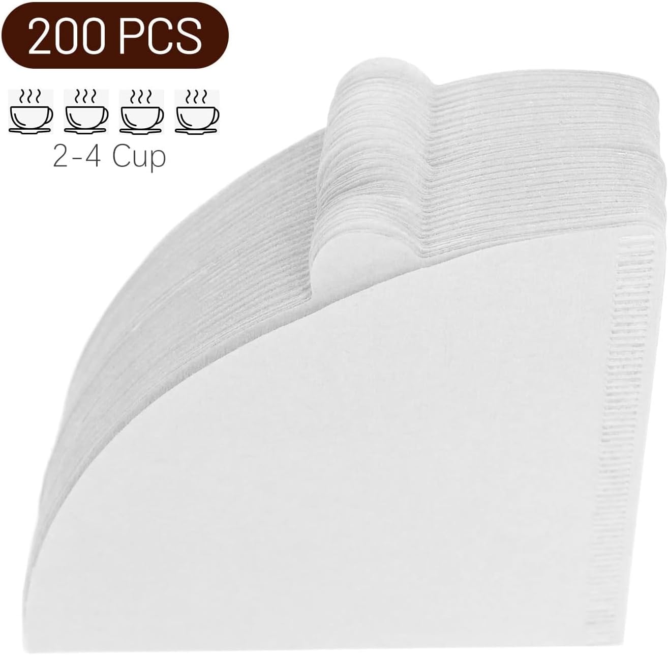 Clinuse 200Pcs Cone Coffee Filters #2, White Size 02 Coffee Filter