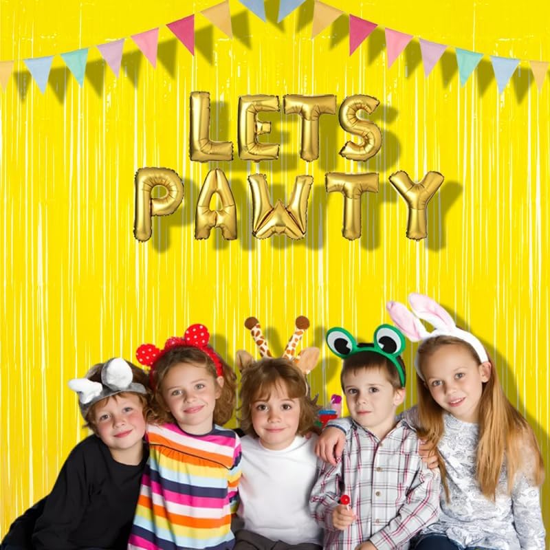 BRAVESHINE Fringe Curtain Backdrop | 2PCS | Pastel Yellow Party Decorations
