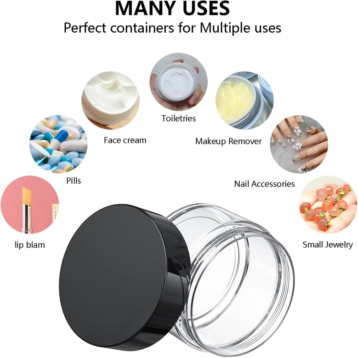 Travel Size Containers 3 Size 0.17/0.5/1 oz for Toiletries,6 Pack