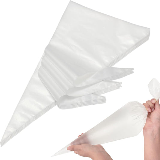 100Pack Disposable Pastry Bags, 16 Inch Clear Thick Plastic Anti-Burst Pastry Icing Frosting Piping Bags For Decorating