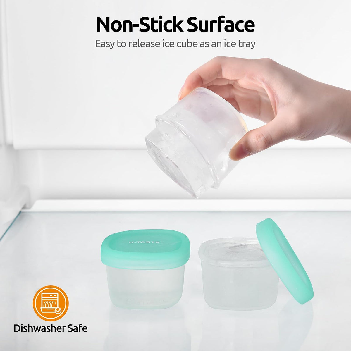 U-Taste Silicone Container with Lids, Small Mini Food Storage, 3oz * 2