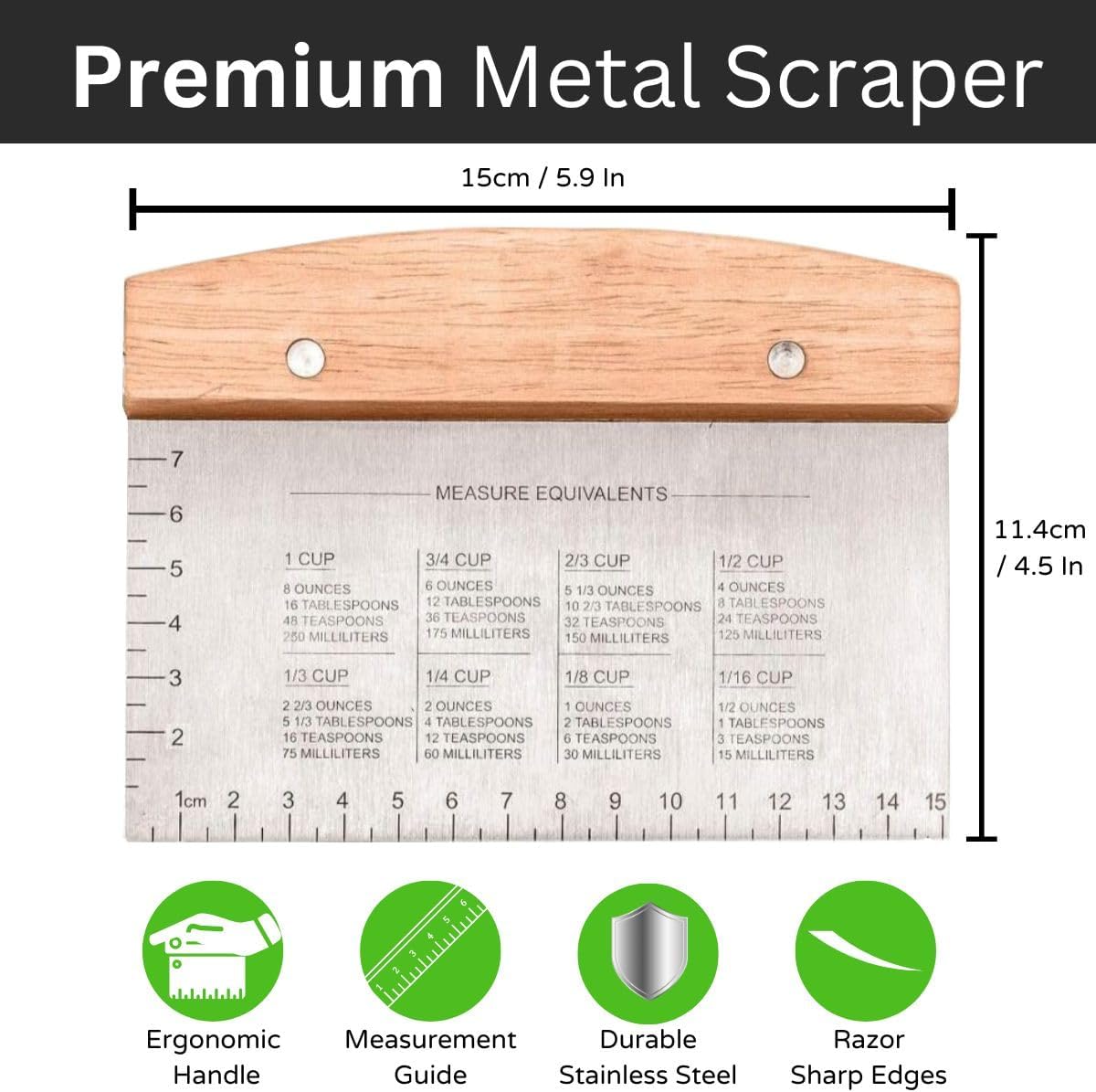 BOORIKA Dough Scraper & Bench Scraper Kitchen