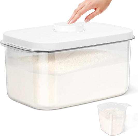 Airtight 12 Lbs Flour Sugar Storage Containers 6.34 Qt Rice Holder BPA Free