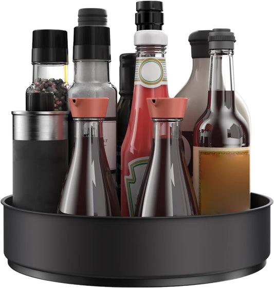 VAEHOLD Lazy Susan Stainless Steel Spice Rack Turntable for Pantry Cabinet - Decorative Trays Storage Containers Organizer