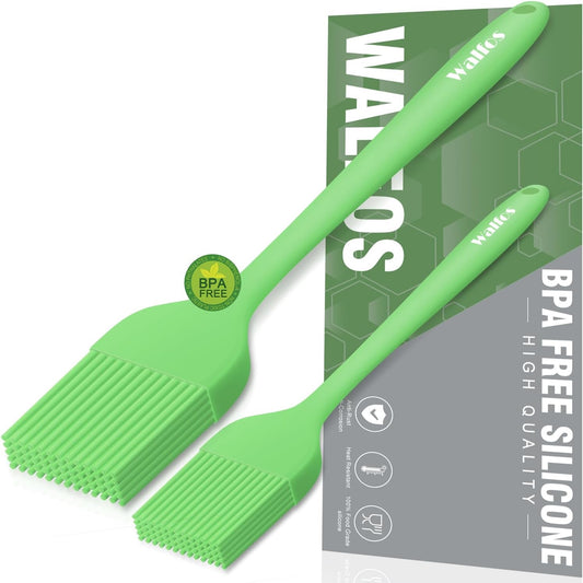 Walfos Basting Brushes Silicone, Heat Resistant Pastry Brushes for Kitchen Cooking, Oil, BBQ Grill, One-Pieces Design,BPA