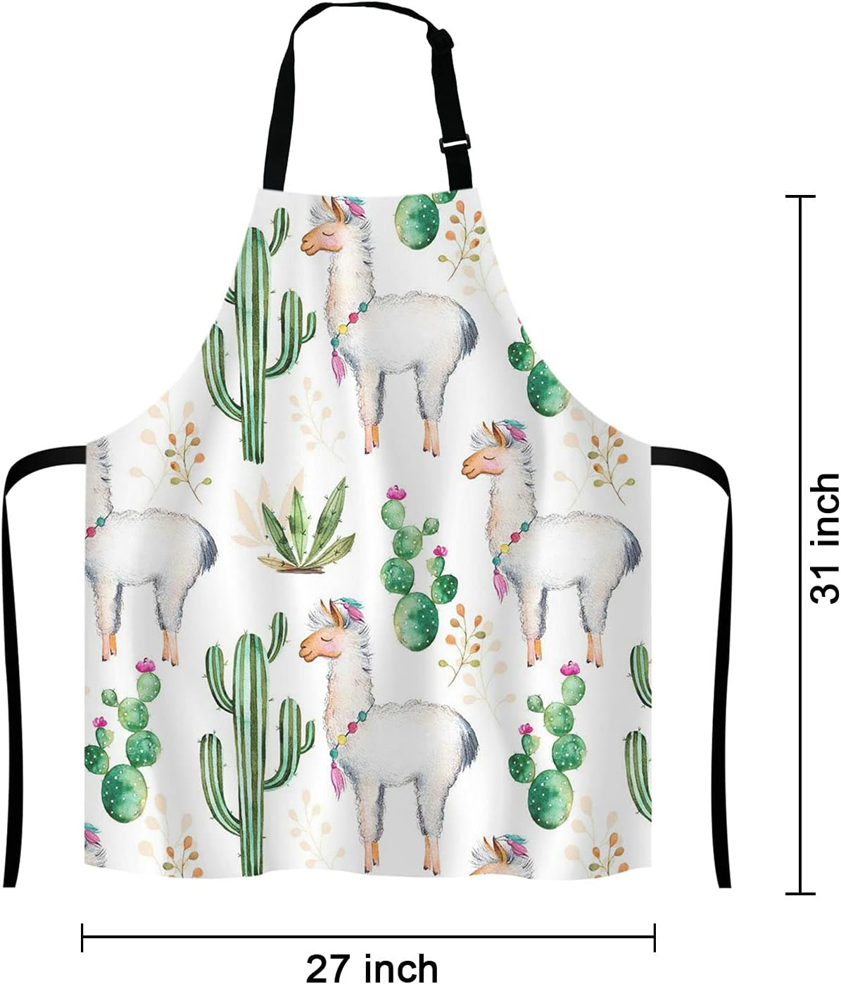Llama Cacti Apron for Women and Men, Adjustable Kitchen Chef Apron for Cooking Baking - Cute Birthday, Anniversary, Mother's