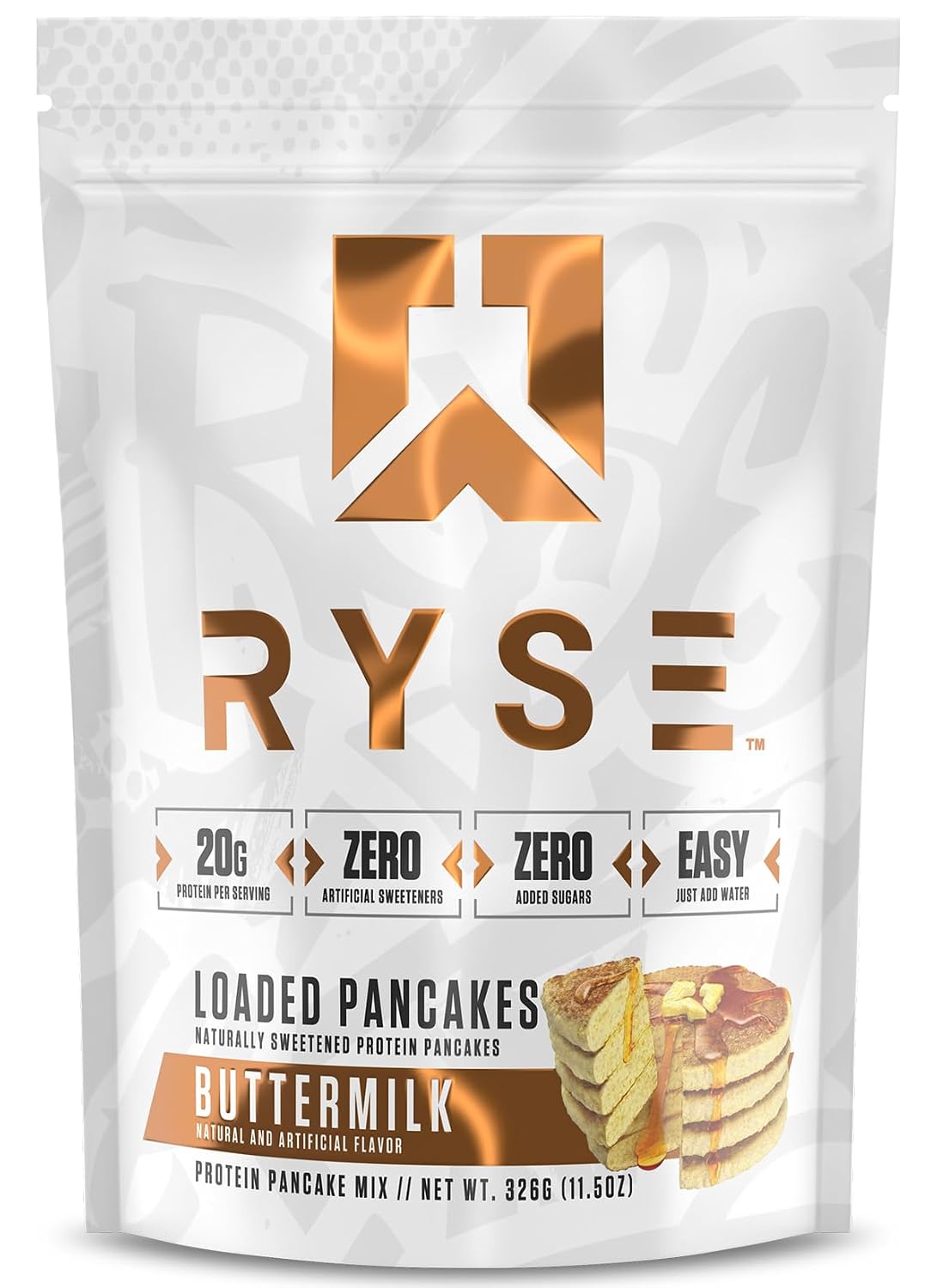 RYSE Loaded Protein Pancake & Waffle Mix - Buttermilk - Naturally Sweetened Breakfast with 21g Protein