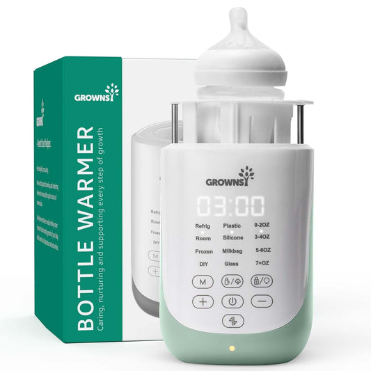 GROWNSY Nutri Bottle Warmer with Innovative Auto-Lift Feature, 10-in-1 Fast Baby Bottle Warmer with Night Light, Retain