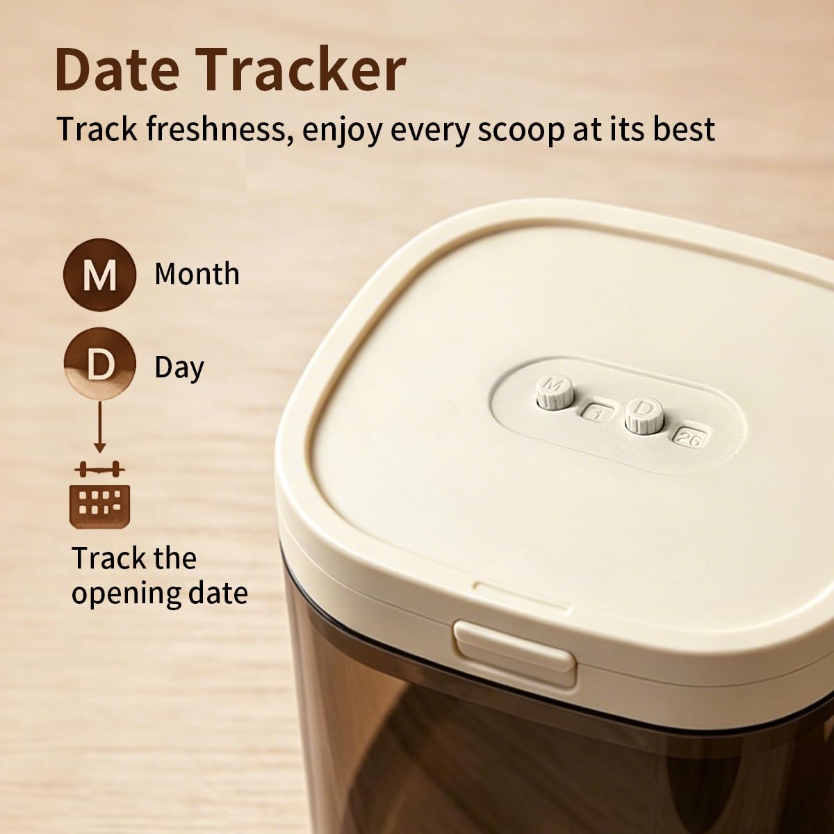 Ankou Airtight Food Storage Container with Magnetic Scoop & Built-in Leveler, 800ML Coffee Canister with Date Tracker, BPA