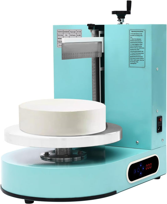 Cake Decorating Coating Machine Cream Spreading Automatic Frosting Turntable with Graduated Scraper for 4-12inch Cakes,