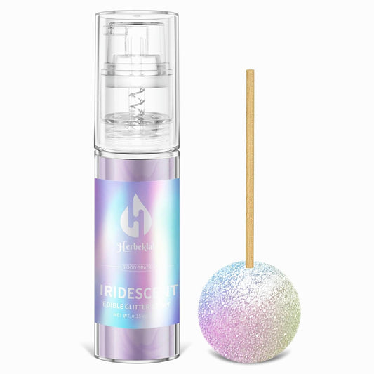Iridescent Edible Glitter - Herbeklab Edible Glitter Spray 10g Edible Iridescent Glitter for Cakes Food Grade Drink Glitter