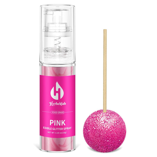 Pink Edible Glitter Spray - 10g Edible Pink Glitter for Cakes Food Grade Shimmer Powder Cake Sprinkles for Cookie Decorating