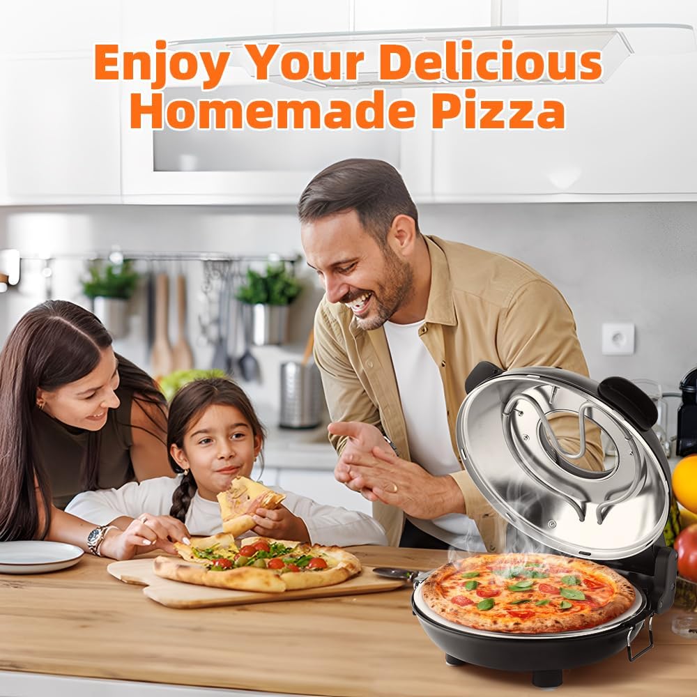 Pizza Oven with Ceremic Stone, Up to 800 °F (Cream White, 12'')