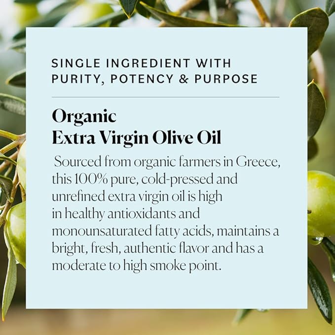 Sky Organics - Organic Extra Virgin Olive Oil, 16 fl oz - Cold Pressed & Unfiltered - Bright, Fresh, Authentic Flavor - Sourced from Farmers in Greece - 100% Pure - Kosher - Natural, Vegan, & Soy Free