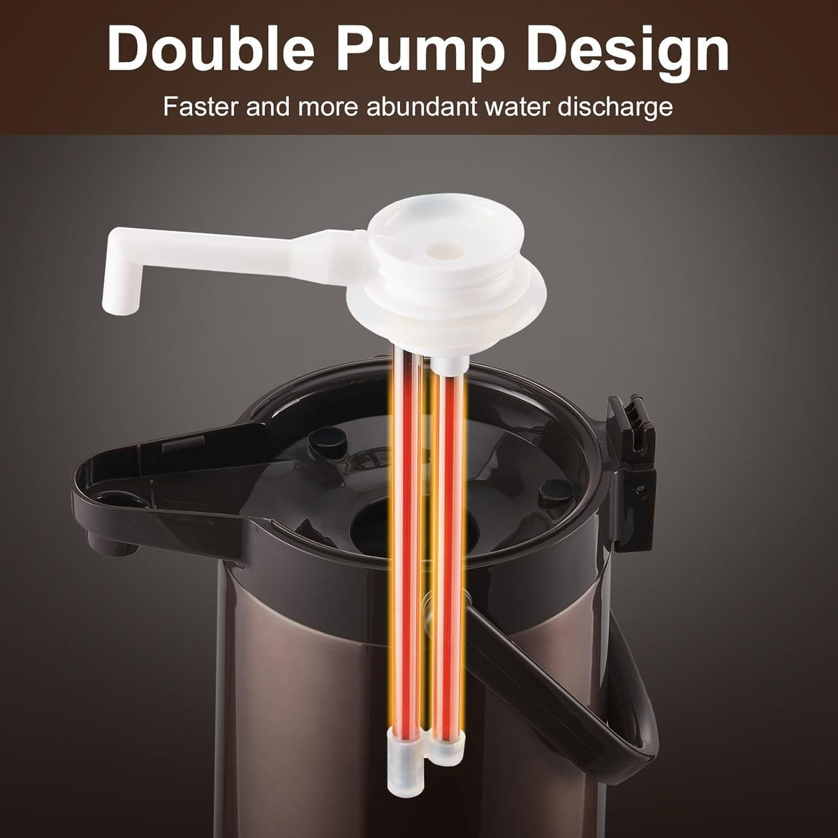 PARACITY Coffee Carafe, 84.5 fl oz/2.5 L Airpot Coffee Dispenser with Pump | Vacuum insulated stainless steel beverage dispenser uses dual pumps and a 360° base for 24-hour hot or 48-hour cold service.