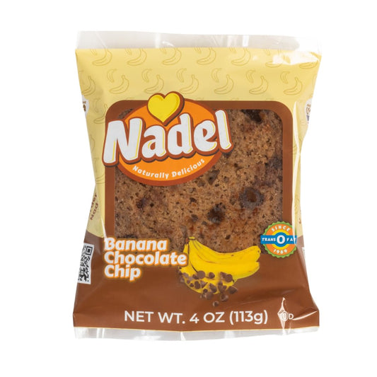 Nadel - NATURALLY DELICIOUS BANANA CHOCOLATE CHIP CAKE SLICES (12 Pack) Sweet Breads & Cakes, Back to School lunch snack,