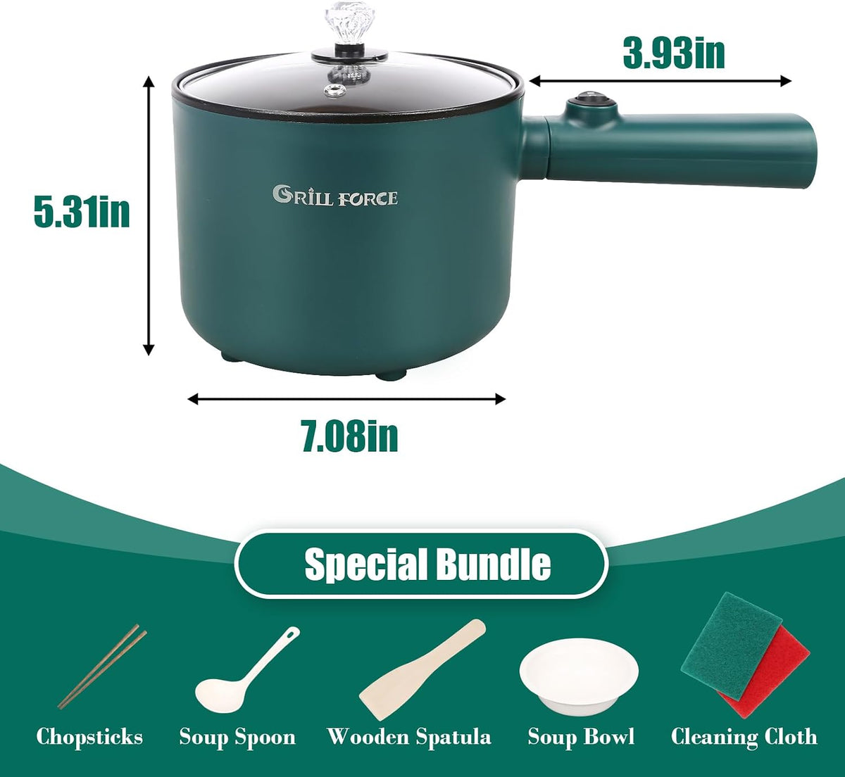 Hot Pot Electric with Steamer,6 Smart Modes, 1.8L Ramen Cooker, Portable Cooker, Non-Stick Frying Pan, Sauté Pan, Electric Pot for Pasta, Egg, Steak, BPA Free, College Dorm Room Essential
