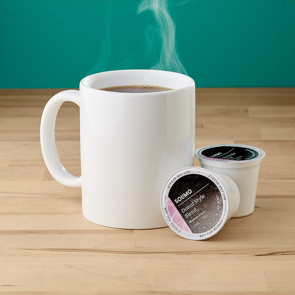 Amazon Brand - Solimo Medium Roast Coffee Pods, Donut Style, Compatible with Keurig 2.0 K-Cup Brewers, 100 Count
