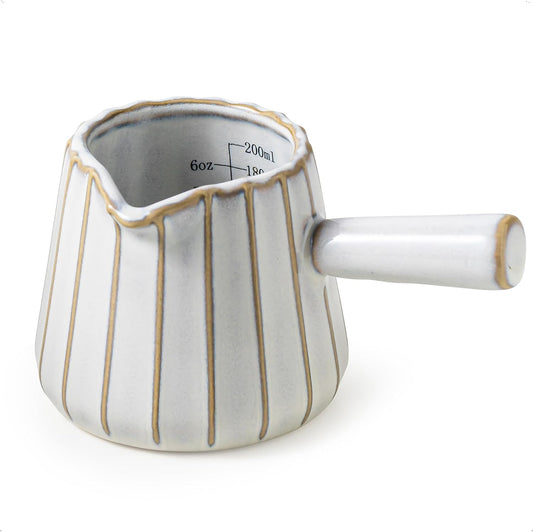 Ceramic Espresso Cups, Espresso Measuring Cup with Handle, Expresso Shots Cups with Scale, Espresso Accessories, 200ML /6
