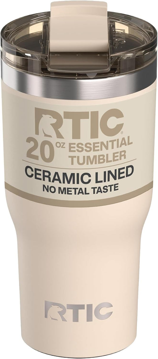 RTIC 20oz Essential Tumbler with Lid, Ceramic Lined, Beach