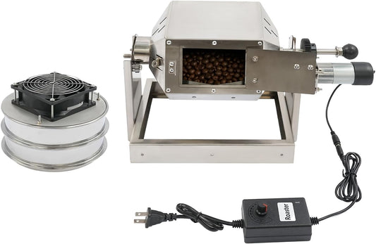 Coffee Bean Roaster with Coffee Bean Cooler, Gas 500g Coffee Bean Baker Drum Type Automatic Coffee Bean Roasting Machine for Home and Commercial Use