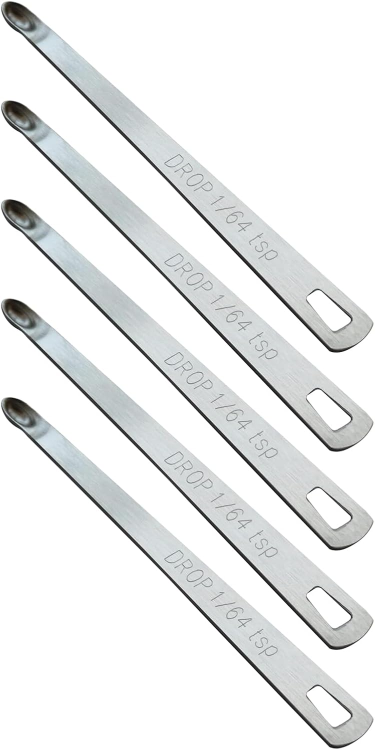5PCS 1/64 Teaspoon(1/64tsp, 0.08ml, Drop) Single Tiny Measuring Spoon, Small Individual Stainless St