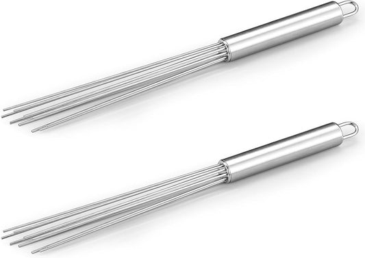 Baderke 2 Pcs Barista Whisk Tool 11.5 Inch Long Handle 10 Needles Stirrer
